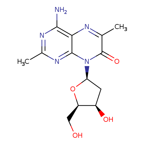 OC[C@H]1O[C@H](C[C@H]1O)n1c(=O)c(C)nc2c1nc(C)nc2N