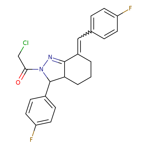 ClCC(=O)N1N=C2C(C1c1ccc(cc1)F)CCCC2=Cc1ccc(cc1)F