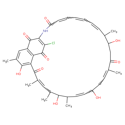 OC1C=CC(C)C(O)C(C)C=C(C)C(=O)c2c3C(=O)C(=C(C(=O)c3cc(c2O)C)NC(=O)C=CC=CC=CC(C(CC(=O)C(=CC1)C)O)C)Cl