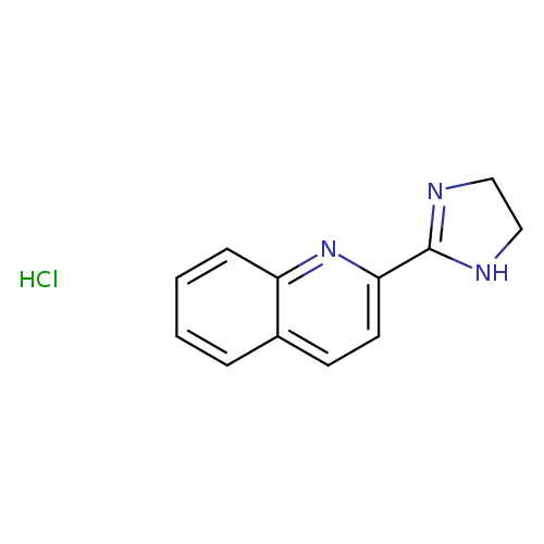 C1CN=C(N1)c1ccc2c(n1)cccc2.Cl