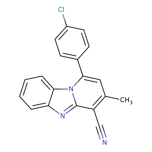 N#Cc1c(C)cc(n2c1nc1c2cccc1)c1ccc(cc1)Cl