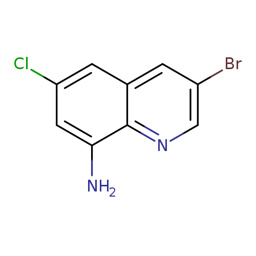 Brc1cnc2c(c1)cc(cc2N)Cl