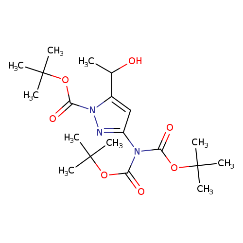 O=C(N(C(=O)OC(C)(C)C)c1cc(n(n1)C(=O)OC(C)(C)C)C(O)C)OC(C)(C)C
