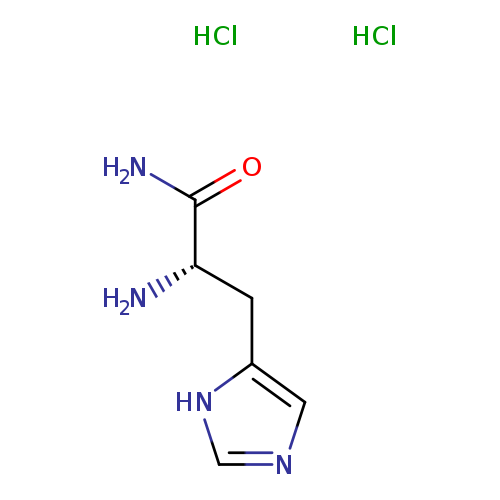 N[C@H](C(=O)N)Cc1[nH]cnc1.Cl.Cl