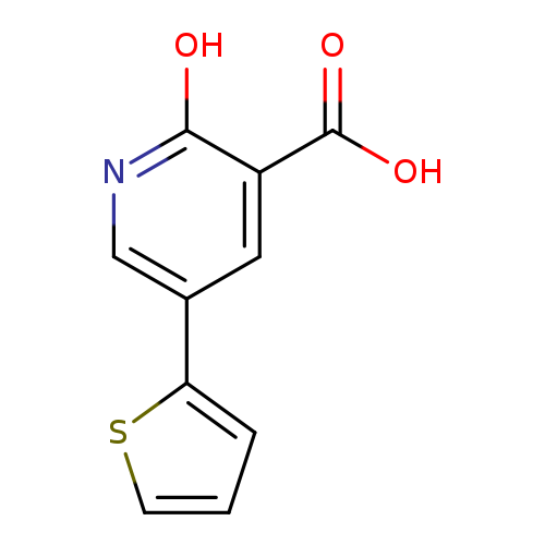 OC(=O)c1cc(cnc1O)c1cccs1
