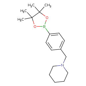CC1(C)OB(OC1(C)C)c1ccc(cc1)CN1CCCCC1