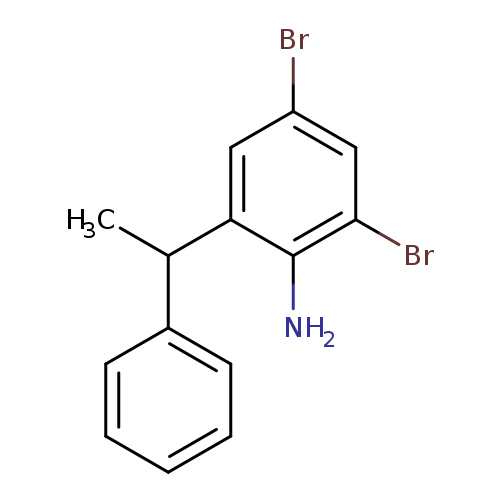 Brc1cc(Br)c(c(c1)C(c1ccccc1)C)N