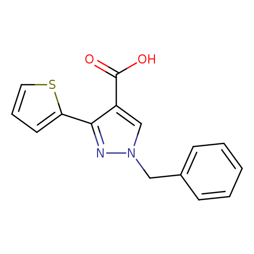 OC(=O)c1cn(nc1c1cccs1)Cc1ccccc1
