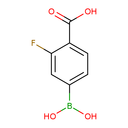 OB(c1ccc(c(c1)F)C(=O)O)O