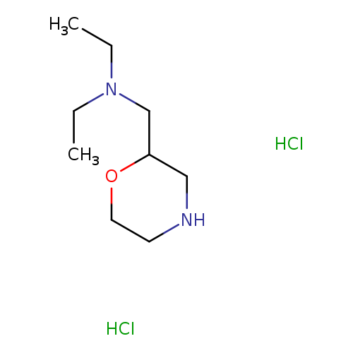 CCN(CC1OCCNC1)CC.Cl.Cl