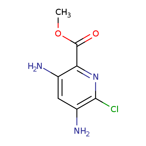 COC(=O)c1nc(Cl)c(cc1N)N