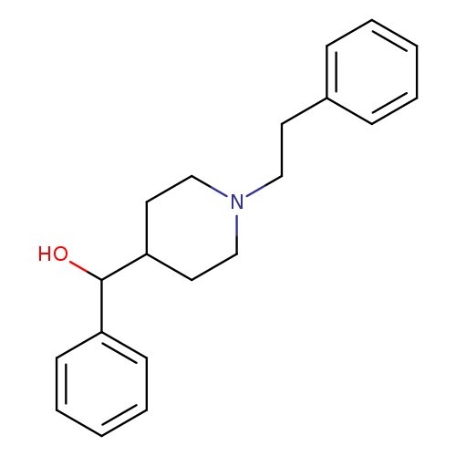 OC(c1ccccc1)C1CCN(CC1)CCc1ccccc1