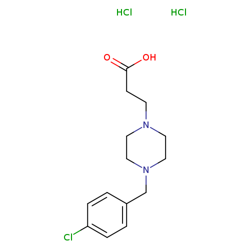 OC(=O)CCN1CCN(CC1)Cc1ccc(cc1)Cl.Cl.Cl