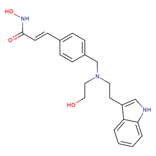 OCCN(Cc1ccc(cc1)/C=C/C(=O)NO)CCc1c[nH]c2c1cccc2