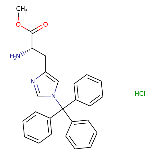 COC(=O)[C@H](Cc1ncn(c1)C(c1ccccc1)(c1ccccc1)c1ccccc1)N.Cl