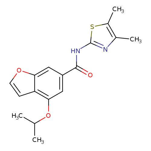 CC(Oc1cc(cc2c1cco2)C(=O)Nc1sc(c(n1)C)C)C