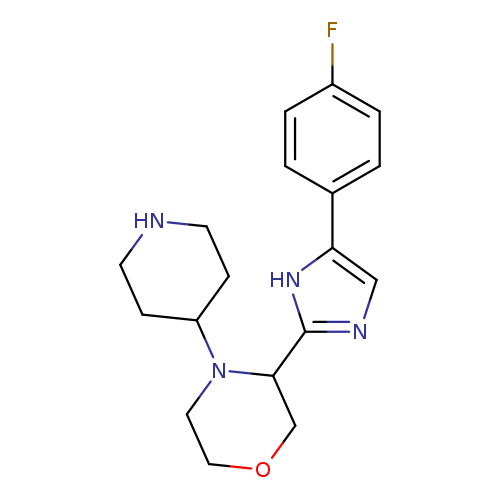 Fc1ccc(cc1)c1cnc([nH]1)C1COCCN1C1CCNCC1