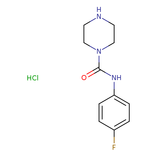 O=C(N1CCNCC1)Nc1ccc(cc1)F.Cl