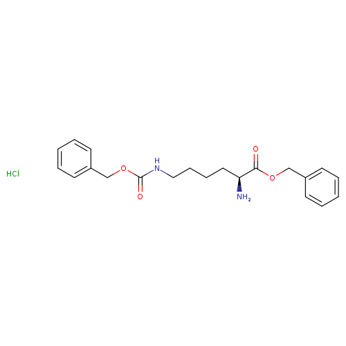 O=C(OCc1ccccc1)NCCCC[C@@H](C(=O)OCc1ccccc1)N.Cl