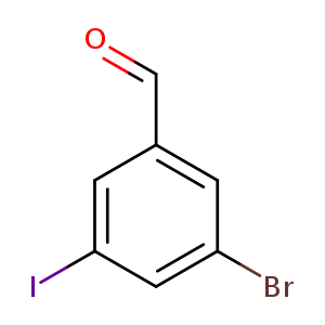 O=Cc1cc(Br)cc(c1)I