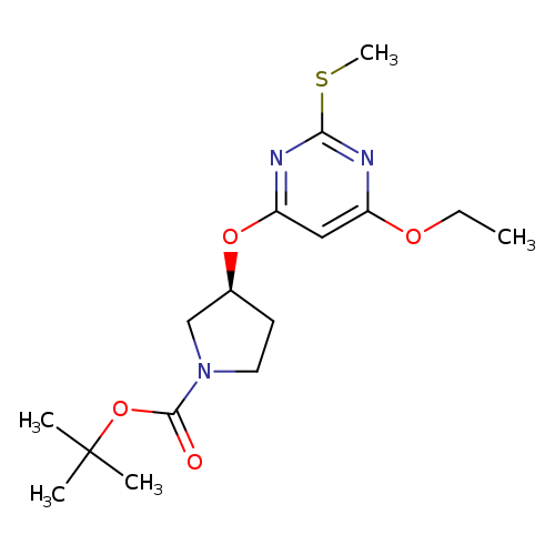 CCOc1cc(O[C@H]2CCN(C2)C(=O)OC(C)(C)C)nc(n1)SC