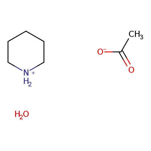 C1CCC[NH2+]C1.[O-]C(=O)C.O