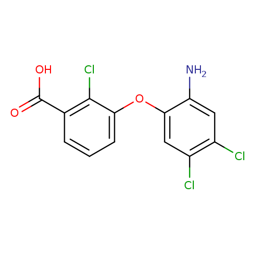 Nc1cc(Cl)c(cc1Oc1cccc(c1Cl)C(=O)O)Cl
