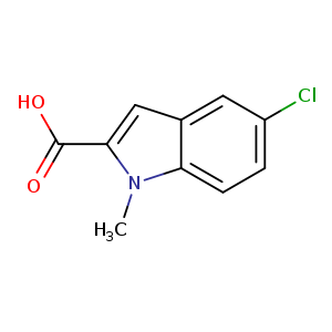 Clc1ccc2c(c1)cc(n2C)C(=O)O