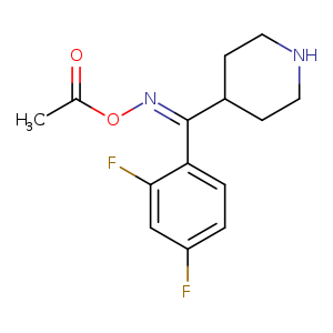 CC(=O)O/N=C(c1ccc(cc1F)F)/C1CCNCC1