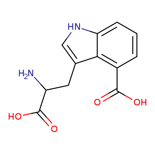 NC(C(=O)O)Cc1c[nH]c2c1c(ccc2)C(=O)O