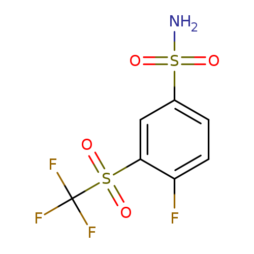 Fc1ccc(cc1S(=O)(=O)C(F)(F)F)S(=O)(=O)N