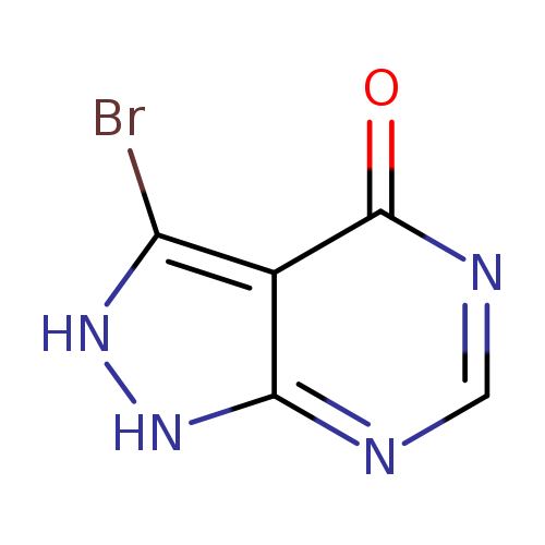 Brc1[nH][nH]c2c1c(=O)ncn2