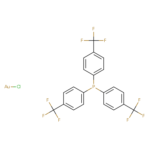 FC(c1ccc(cc1)P(c1ccc(cc1)C(F)(F)F)c1ccc(cc1)C(F)(F)F)(F)F.[Au]Cl