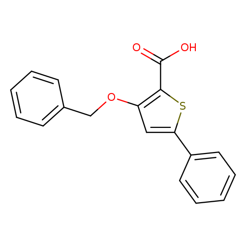 OC(=O)c1sc(cc1OCc1ccccc1)c1ccccc1