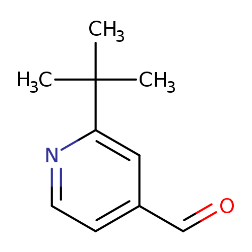 O=Cc1ccnc(c1)C(C)(C)C