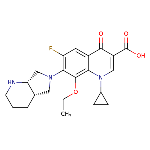 CCOc1c(N2C[C@@H]3[C@H](C2)CCCN3)c(F)cc2c1n(cc(c2=O)C(=O)O)C1CC1