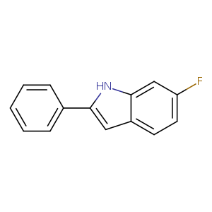 Fc1ccc2c(c1)[nH]c(c2)c1ccccc1