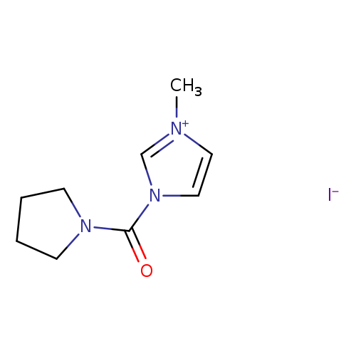 C[n+]1ccn(c1)C(=O)N1CCCC1.[I-]