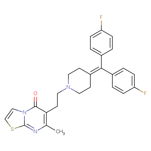 Fc1ccc(cc1)C(=C1CCN(CC1)CCc1c(C)nc2n(c1=O)ccs2)c1ccc(cc1)F