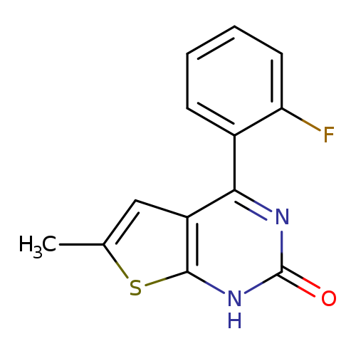 Cc1sc2c(c1)c(nc(=O)[nH]2)c1ccccc1F