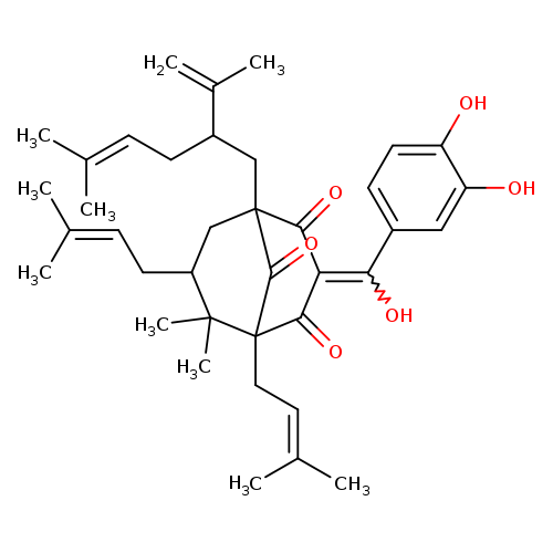 CC(=CCC12C(=O)C(=C(c3ccc(c(c3)O)O)O)C(=O)C(C1=O)(CC(C(=C)C)CC=C(C)C)CC(C2(C)C)CC=C(C)C)C