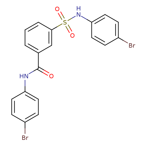 Brc1ccc(cc1)NC(=O)c1cccc(c1)S(=O)(=O)Nc1ccc(cc1)Br