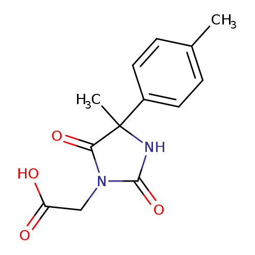 OC(=O)CN1C(=O)NC(C1=O)(C)c1ccc(cc1)C