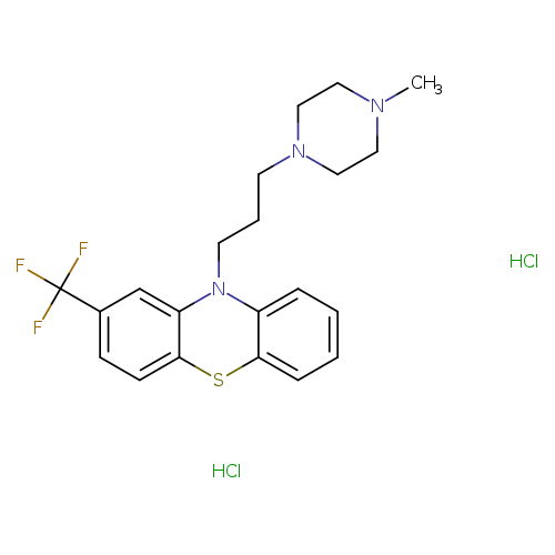 CN1CCN(CC1)CCCN1c2ccccc2Sc2c1cc(cc2)C(F)(F)F.Cl.Cl