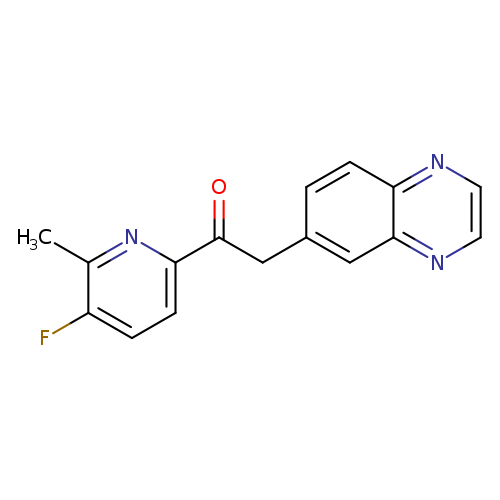 O=C(c1ccc(c(n1)C)F)Cc1ccc2c(c1)nccn2