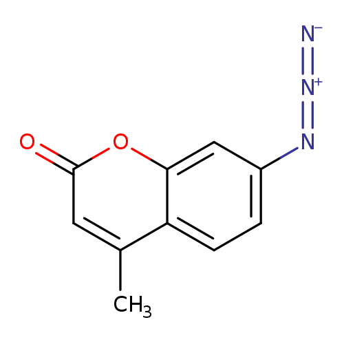 [N-]=[N+]=Nc1cc2oc(=O)cc(c2cc1)C