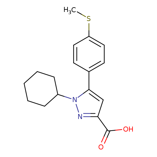 CSc1ccc(cc1)c1cc(nn1C1CCCCC1)C(=O)O
