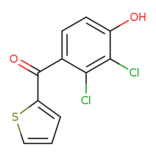 Oc1ccc(c(c1Cl)Cl)C(=O)c1cccs1