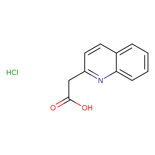 OC(=O)Cc1ccc2c(n1)cccc2.Cl