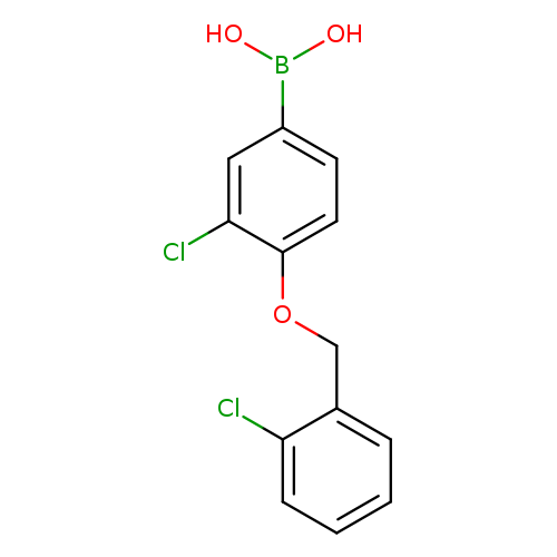 Clc1cc(ccc1OCc1ccccc1Cl)B(O)O